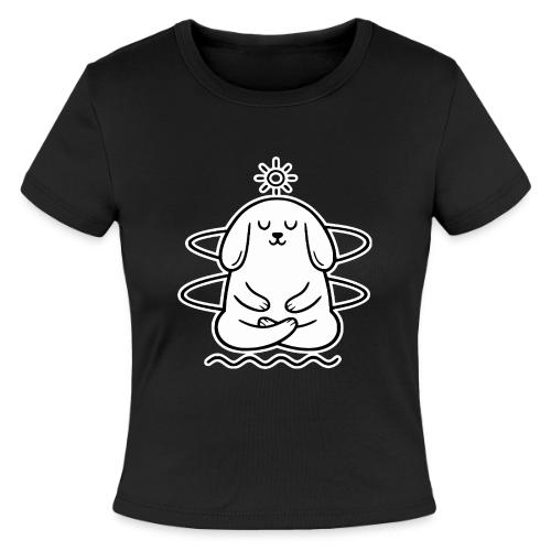 Cute Meditating Bunny Zen Yoga Animal - Slim Fit Rib Women's T-Shirt
