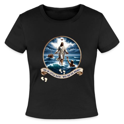 Walking On Water Faith T Shirt, Christian Miracle - Slim Fit Rib Women's T-Shirt
