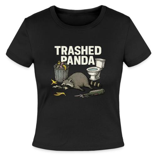 Trashed Panda – Funny Drunk Raccoon Cartoon - Slim Fit Rib Women's T-Shirt