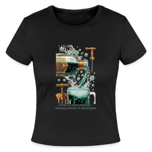 Potion of Poor Decisions Bottle Graphic Tee - Slim Fit Rib Women's T-Shirt