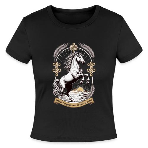 Year of the Horse Rearing T Shirt, Lunar New Year - Slim Fit Rib Women's T-Shirt