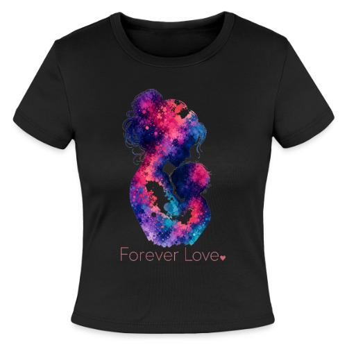 Forever Love-Vibrant Watercolor Mother-Child - Slim Fit Rib Women's T-Shirt