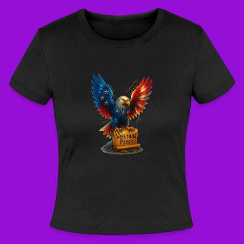 Veterans Press & Bald Eagle Flag 2 Print Set - Slim Fit Rib Women's T-Shirt