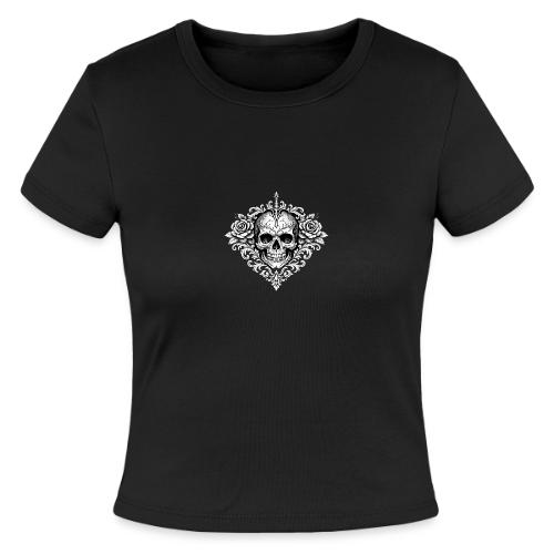 Gothic Filigree Skull - Slim Fit Rib Women's T-Shirt