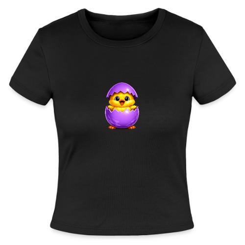 Easter Chick Purple - Slim Fit Rib Women's T-Shirt
