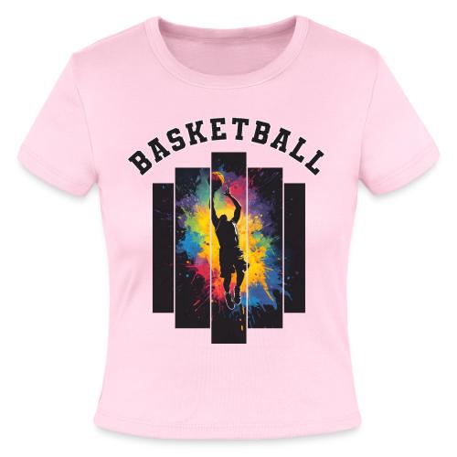 Basketball Slam Dunk Splash Design - Slim Fit Rib Women's T-Shirt