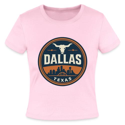 Vintage Dallas Texas Western Skyline Retro Cowboy - Slim Fit Rib Women's T-Shirt