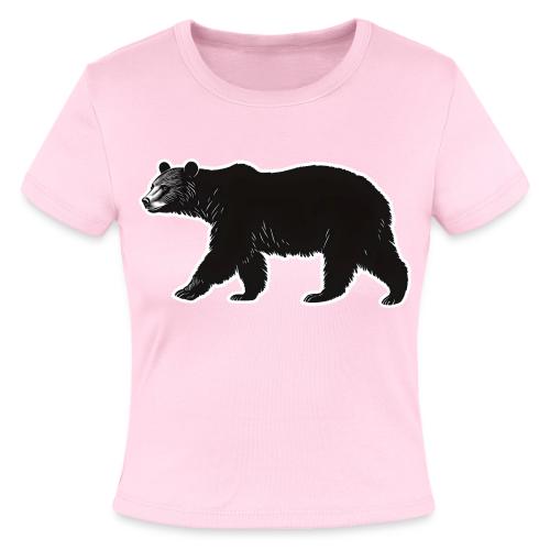 Midnight Black Bear - Slim Fit Rib Women's T-Shirt