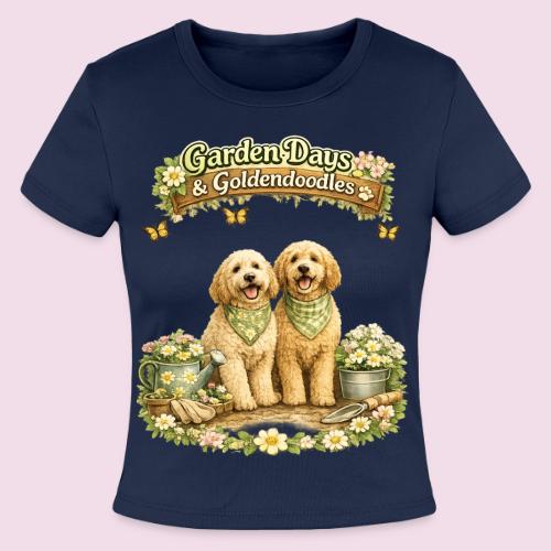 Garden Days & Goldendoodles Cozy Dog Lovers Design - Slim Fit Rib Women's T-Shirt