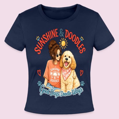 Sunshine & Doodles – Good Days, Doodle Ways - Slim Fit Rib Women's T-Shirt