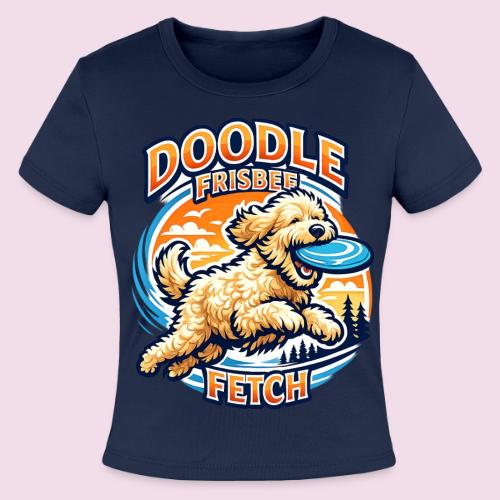 Doodle Frisbee Fetch | Goldendoodle Dog Lover - Slim Fit Rib Women's T-Shirt