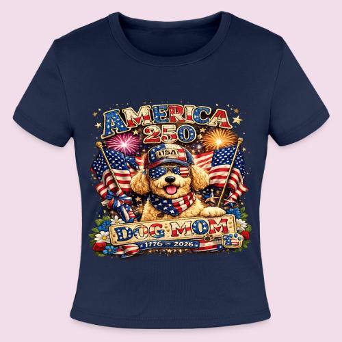 America 250 Dog Mom Patriotic Goldendoodle Shirt - Slim Fit Rib Women's T-Shirt