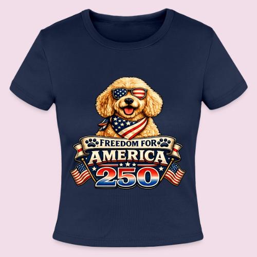 Freedom For America 250 Patriotic Goldendoodle - Slim Fit Rib Women's T-Shirt