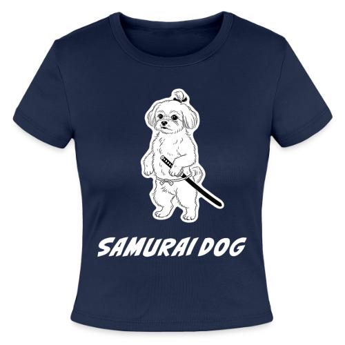 Samurai Maltese Katana Warrior Dog Tee - Slim Fit Rib Women's T-Shirt
