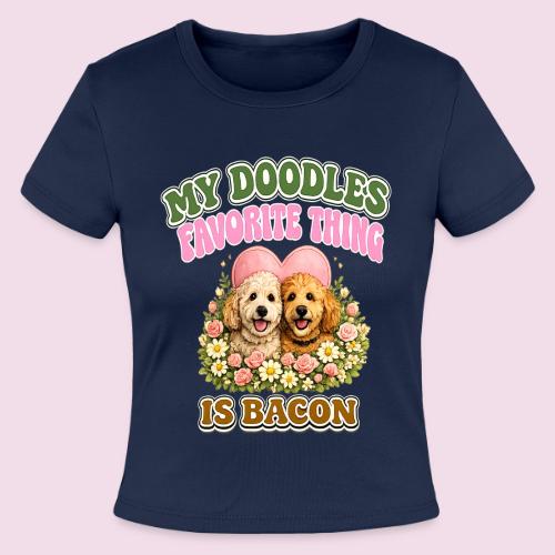 My Doodles Favorite Thing Is Bacon - Slim Fit Rib Women's T-Shirt