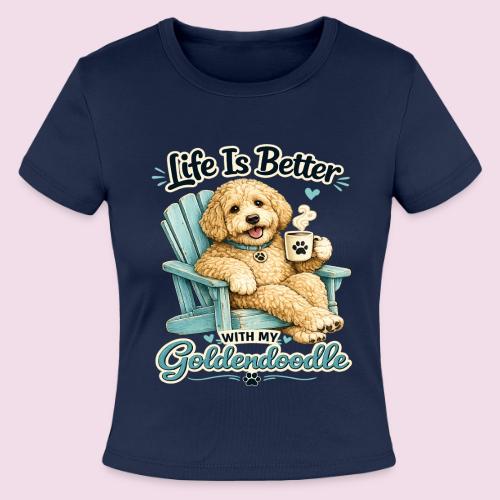 Life Is Better With My Goldendoodle - Slim Fit Rib Women's T-Shirt