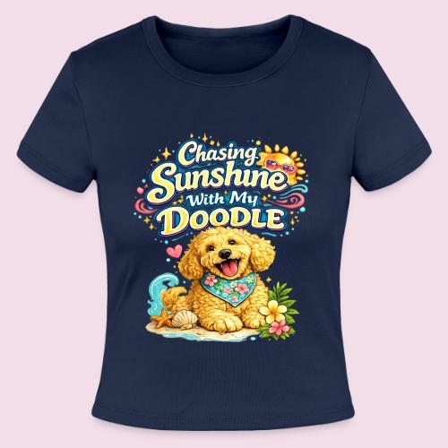 Chasing Sunshine With My Doodle - Slim Fit Rib Women's T-Shirt