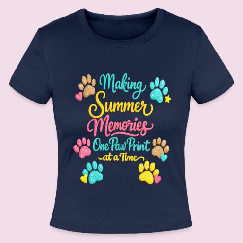 Making Summer Memories Faux Embroidery - Slim Fit Rib Women's T-Shirt