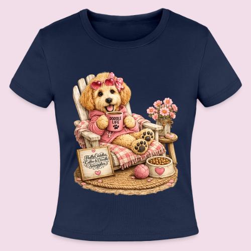 Just Enjoying Life Doodle Dog - Slim Fit Rib Women's T-Shirt