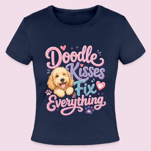 Doodle Kisses Fix Everything Dog Lover Gift - Slim Fit Rib Women's T-Shirt