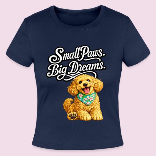 Small Paws Big Dreams Goldendoodle Puppy - Slim Fit Rib Women's T-Shirt