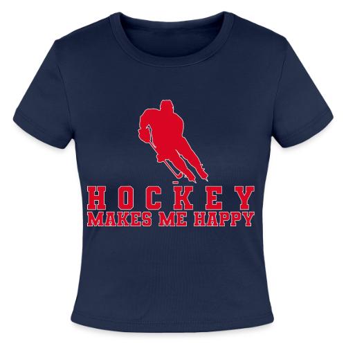 Hockey makes me happy - Slim Fit Rib Women's T-Shirt