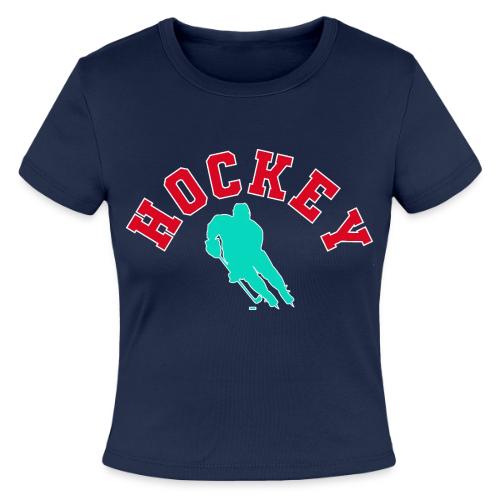 Hockey Player Silhouette - Slim Fit Rib Women's T-Shirt