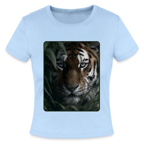Tiger Jungle Eyes Wildlife Design - Slim Fit Rib Women's T-Shirt