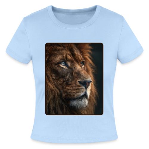 Lion Portrait Majestic Wildlife Design - Slim Fit Rib Women's T-Shirt