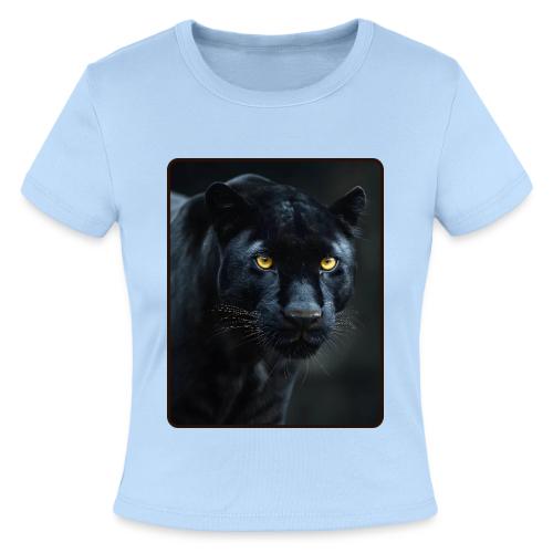 Black Panther Glowing Eyes Design - Slim Fit Rib Women's T-Shirt