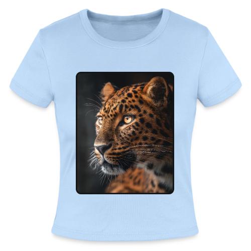 Amur Leopard Face Wildlife Design - Slim Fit Rib Women's T-Shirt
