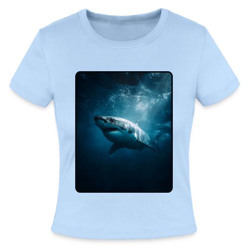 Great White Shark Ocean Design - Slim Fit Rib Women's T-Shirt