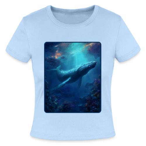 Humpback Whale Ocean Reef Design - Slim Fit Rib Women's T-Shirt