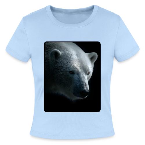 Polar Bear Close-Up Wildlife Design - Slim Fit Rib Women's T-Shirt