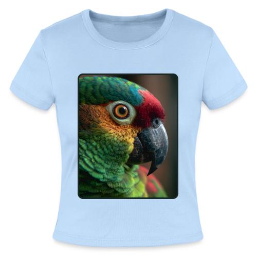 Colorful Parrot Close-Up Design - Slim Fit Rib Women's T-Shirt