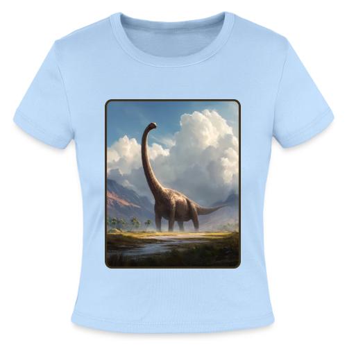 Brachiosaurus Valley Landscape Design - Slim Fit Rib Women's T-Shirt