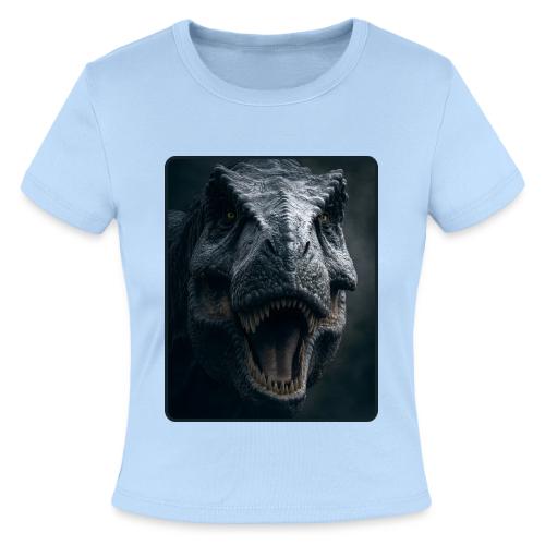 T Rex Cinematic Close-Up Design - Slim Fit Rib Women's T-Shirt