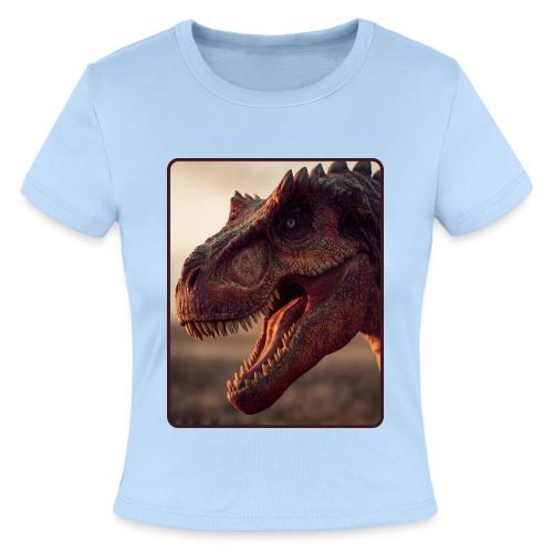 T Rex Roaring Close-Up Design - Slim Fit Rib Women's T-Shirt