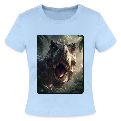 T Rex Jungle Roar Design - Slim Fit Rib Women's T-Shirt