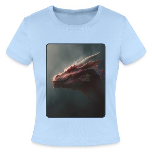 Red Dragon Fog Portrait Design - Slim Fit Rib Women's T-Shirt