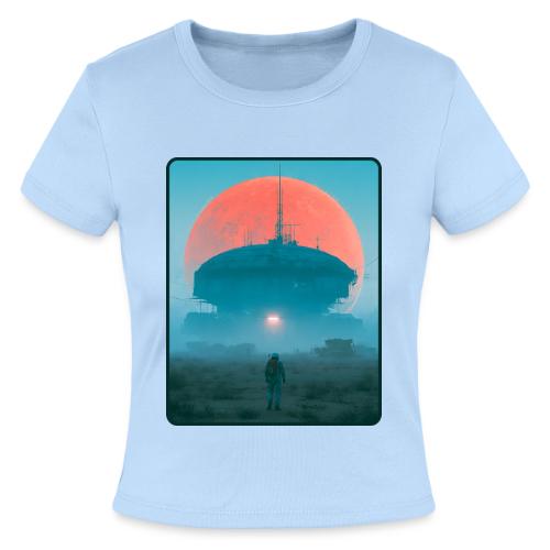 Astronaut Alien Outpost Design - Slim Fit Rib Women's T-Shirt