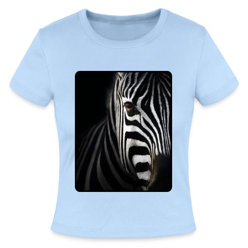 Zebra High Contrast Portrait Design - Slim Fit Rib Women's T-Shirt