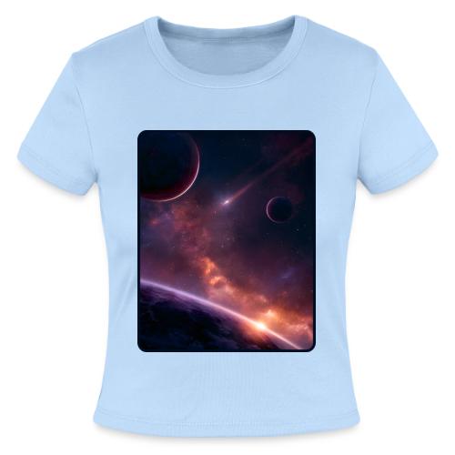 Cosmic Sunset Nebula Space Art - Slim Fit Rib Women's T-Shirt