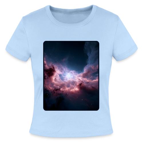 Radiant Cosmic Nebula Artwork - Slim Fit Rib Women's T-Shirt