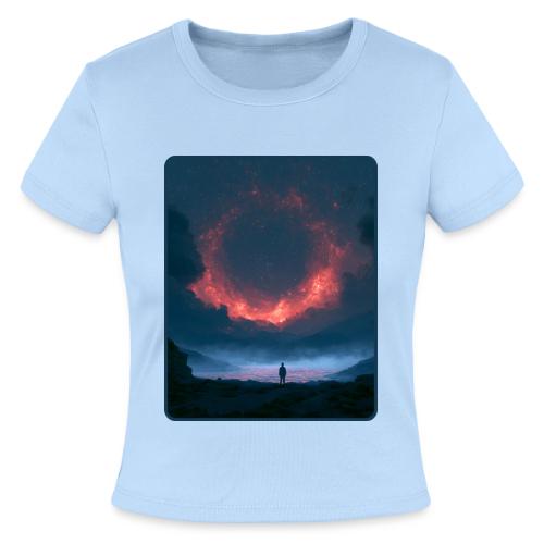 Supernova Reflection Space Scene - Slim Fit Rib Women's T-Shirt