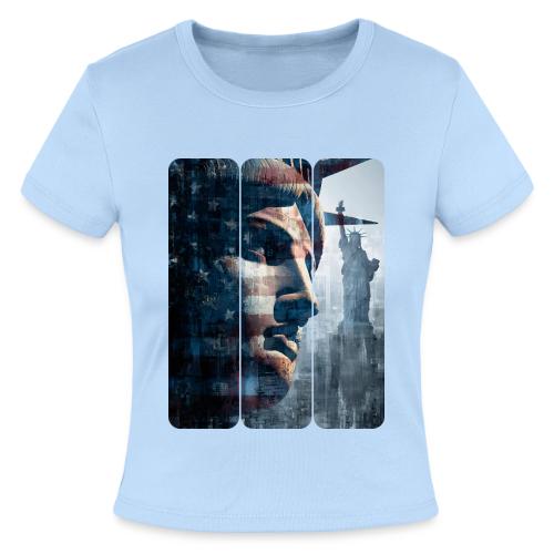 USA: Liberty in Three Visions - Slim Fit Rib Women's T-Shirt