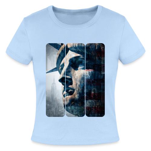 USA: Urban Liberty Triptych - Slim Fit Rib Women's T-Shirt