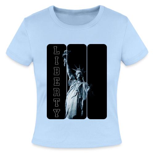 USA: Vertical Liberty - Slim Fit Rib Women's T-Shirt