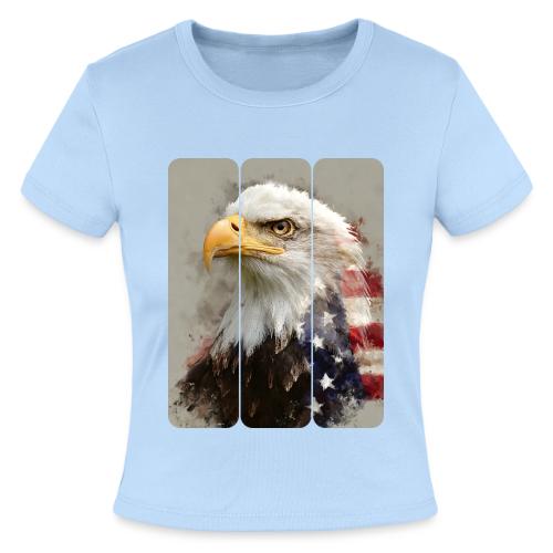 USA: Eagle of the Free - Slim Fit Rib Women's T-Shirt