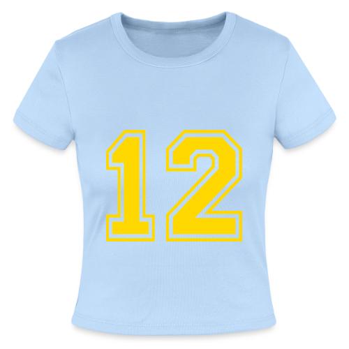 Number 12 in a classic athletic collegiate font - Slim Fit Rib Women's T-Shirt